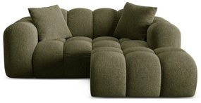 Colțar verde cu tapițerie din chenille (cu colț pe partea dreaptă/cu șezlong) Treno – Cosmopolitan Design