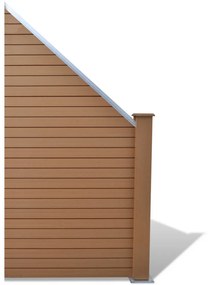 Panou pentru gard gradina din lemn compozit WPC, oblic, maro