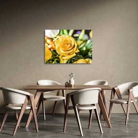 Tablou pe sticlă cu trandafir (70x50 cm)