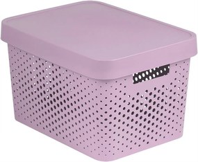 Cutie de depozitare cu capac din plastic CURVER, 17L, roz