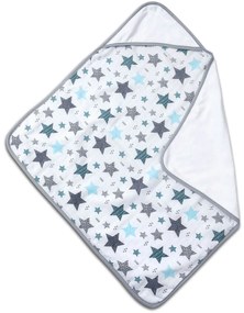 Prosop bebe 80x80 cm cu doua fete muselina si frotir Kidizi All Mint Stars
