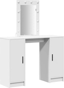 vidaXL Masă de Machiaj cu ușă Alb 102 x 33 x 135 cm Lemn compozit