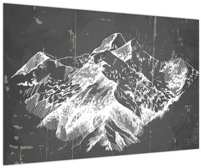 Tablou - Ilustrație de munți (90x60 cm)