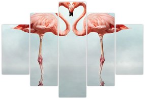 Tablou cu doi flamingo (150x105 cm)