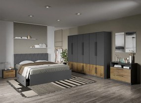 Set dormitor complet Gri cu Flagstaff Oak - Sidney - C61