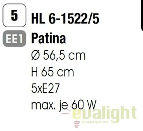 Lustra / Pendul stil clasic diam. 56cm Aida HL 6-1522/5 Patina OR