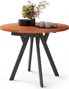 Mazzoni ALMO Calvados/picioare negre - MASĂ ROTUNDĂ EXTENSIBILĂ CU PICIOARE ÎN FORMĂ DE Y STIL LOFT PENTRU SALON/SUFRAGERIE