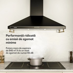 Klarstein Victoria 90, hotă extractoare, 90 cm, design retro, 644,5 m³ / h, 2 lumini LED