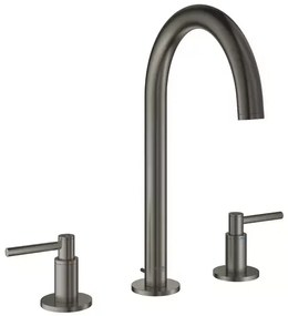 Baterie lavoar Grohe Atrio M 3 elemente dubla comanda antracit periat Hard Graphite