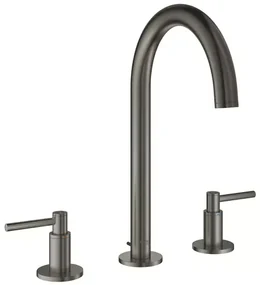 Baterie lavoar Grohe Atrio M 3 elemente dubla comanda antracit periat Hard Graphite