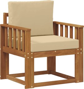 vidaXL Canapea de exterior Lemn de acacia solid și poliester natural