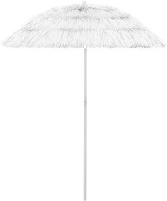 vidaXL Umbrelă de soare de plajă Hawaii, alb, 180 cm