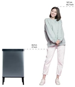 Coș de gunoi albastru cu senzori de atingere din plastic reciclat 54 l Verto High – Curver