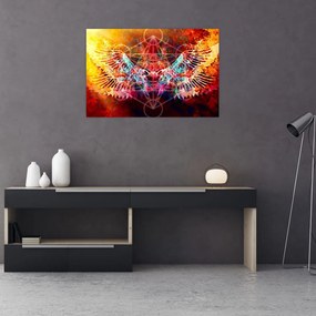 Tablou - Merkaba cu aripi, abstracție (90x60 cm)