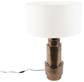 Lampă de masă Art Deco cu abajur alb 50 cm - Bruut