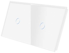 Panou Intrerupator Simplu + Simplu cu Touch Din Sticla LUXION