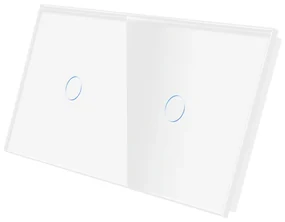 Panou Intrerupator Simplu + Simplu cu Touch Din Sticla LUXION