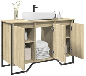 vidaXL Dulap chiuvetă baie, stejar sonoma, 91x35x60 cm, lemn prelucrat