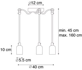 Lampă suspendată industrială gri beton - Cava 3