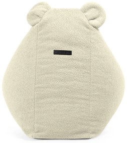 Fotoliu puf pentru copii crem cu tapițerie din țesătură bouclé Snug 80 Bear – SLOWDOWN