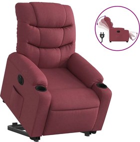 vidaXL Fotoliu electric rabatabil cu ridicare, roșu vin, textil