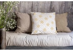 Pernă decorativă 45x45 cm cu model de Crăciun Golden Snowflakes – Butter Kings