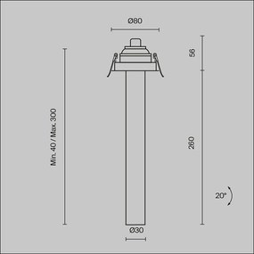 Spot LED incastrabil rotativ retractabil Focus T alama