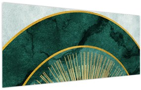 Tablou - Forme cu texturi aurii (120x50 cm)