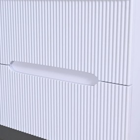 Trent mobilier de baie 60 cm ceramică chiuvetă (2 sertare) cu oglindă 60x80 cm alb