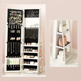 Dulap depozitare bijuterii cu oglinda 10, 38 x 38 x 161 cm