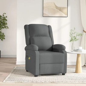 Fotoliu de masaj rabatabil electric, gri închis, textil