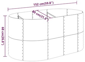 Jardiniera gradina gri 152x80x68 cm otel vopsit electrostatic 1, Gri, 152 x 80 x 68 cm