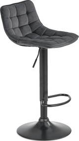 Scaun bar inalt H95, gri/gri inchis, stofa/otel, 43x44x84/106 cm