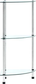 vidaXL Raft cu 3 niveluri, transparent, 30x30x67 cm, sticlă securizată