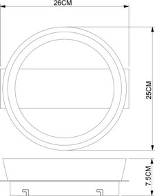 Globo 48048D - Plafonieră LED SYRAKUS LED/12W/230V 3000K 26x25 cm