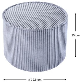 Puf de copii albastru cu tapițerie din catifea reiată – Wigiwama