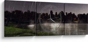 Tablou - Seara ploioasă (cu ceas) (90x30 cm)