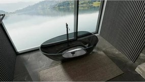 Cada freestanding din rasina transparenta Rune Mond fumuriu 170x87 cm