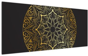 Tablou abstracției aurii (120x50 cm)