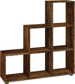 vidaXL Bibliotecă în trepte, stejar fumuriu, 107 cm, lemn compozit