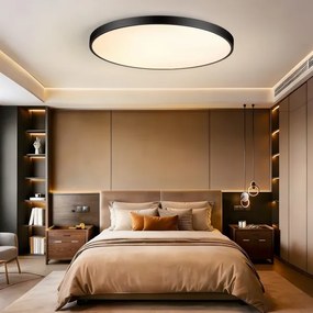 Immax NEO 07314L-LED Plafonieră dimabilă SEMPLICI 128W/230V Ø100 cm Wi-FiTuya negru + telecomandă