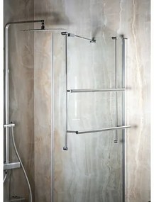 SAPHO 1301-09 Suport de prosoape suspendat pentruparavan de duș 60 x 73 x 12,5 cm, argintiu