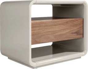 Masuta, Noptiera furnir din lemn de nuc si MDF lacuit, Anna