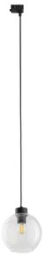 Lustră pe cablu pentru sistem de șină trifazic CUBUS 1xE27/15W/230V negru/transparent
