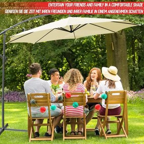 MIADOMODO Umbrelă pliabilă cu mâner, 300 cm, bej