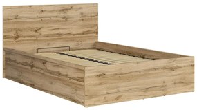 Pat matrimonial 140 cm Tetrix 8 (stejar wotan) (cu somieră) (cu sp. depozitare). Promo -31%. 1098490