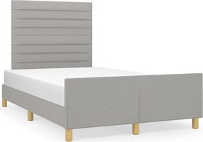 vidaXL Cadru de pat fără saltea, gri deschis, 120x200 cm, textil