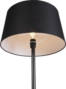 Lampă de podea neagră cu abajur din in neagră 45 cm - Simplo