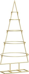 vidaXL Pom de Crăciun din metal Auriu 90 cm Oțel vopsit în pulbere