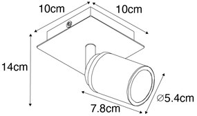 Spot modern pentru baie alb pătrat IP44 - Ducha